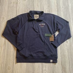 Legacy Casual Apparel West Virginia 1/4 Zip Pullover Mens M Blue Pockets NWT